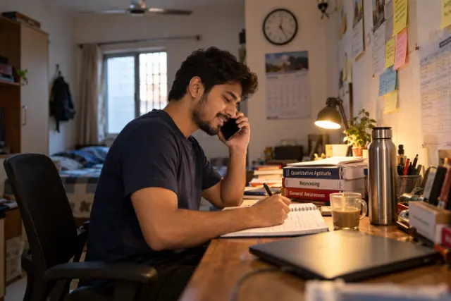Student receiving a phone call from the guidance team to plan his one-to-one session